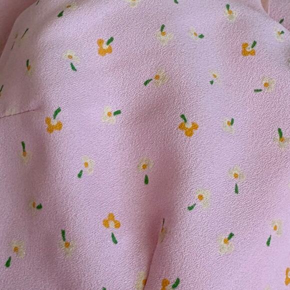 VTG Handmade Bridgerton Soft Girl Regency Empire Waist Floral Maxi Dress Pink - Picture 7 of 7